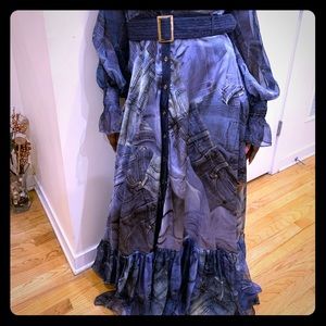 LONG Maxi Denim print Rayon Flowing Dress 💃🏾